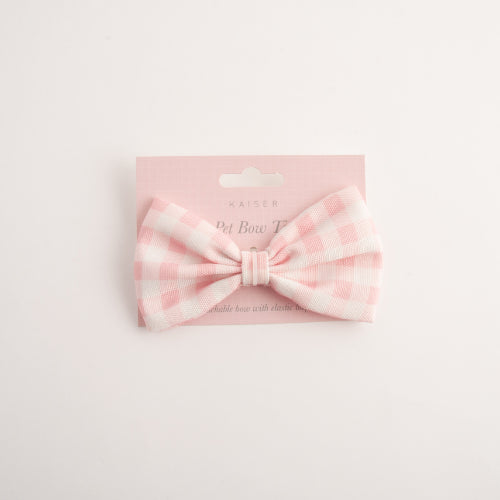Pet Bow Tie - PINK GINGHAM